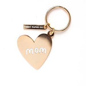 Enamel Mom Gold Keychain